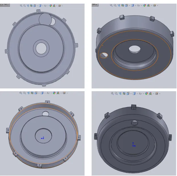 Figure 2.7 : La conception des couvercles de la micro-turbine. 