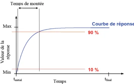Figure 1.10: Représentation du temps de montée d’un capteur chimique. 