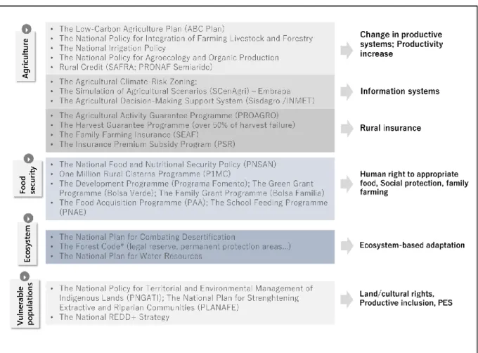 Figure 1: The rural policy programs related to the National Adaptation Plan, and their main objectives 