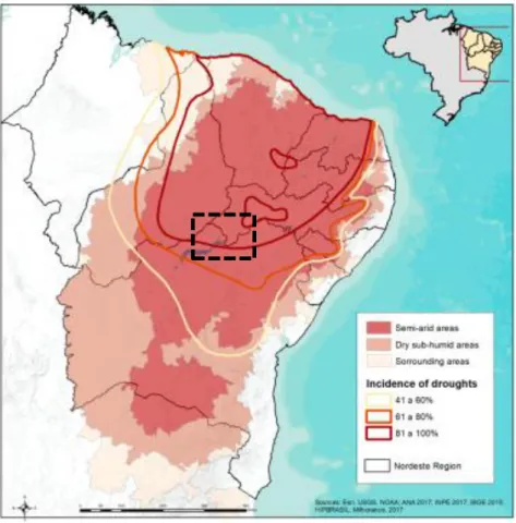 Figure 2: Location of the study area in the Northeast semiarid region 