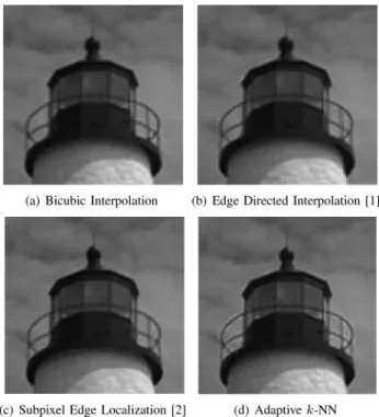 Fig. 9. Comparisons to state of the art nonstatistical interpolation techniques.