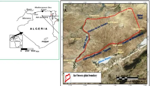 Figure 1. Location map of the Ain Oussera plain 