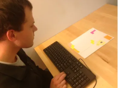 Figure 3-3: During user testing, the user controlled blocks using a physical keyboard.