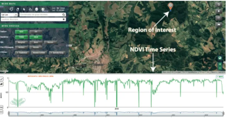 Fig. 1. Example of the NDVI time profile for a coordinate selected as a region of interest in satellite images.