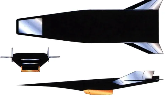 Figure  1-3:  3-view  of X-43  A  [1]