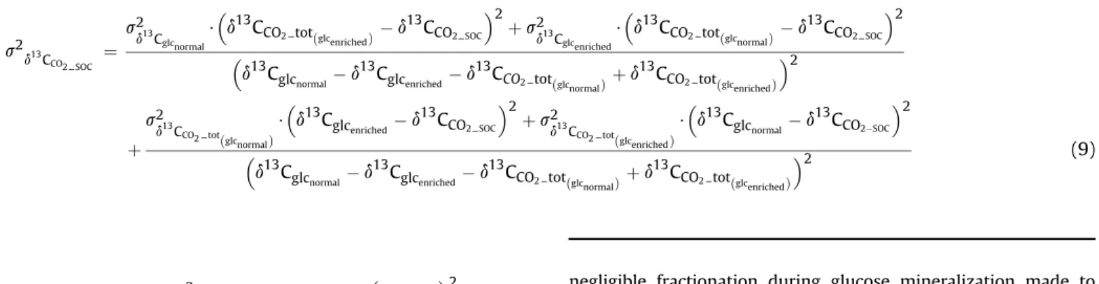 Fig. 4 displays the d 13 C of CO 2 emitted from native SOC calculated according to Eq