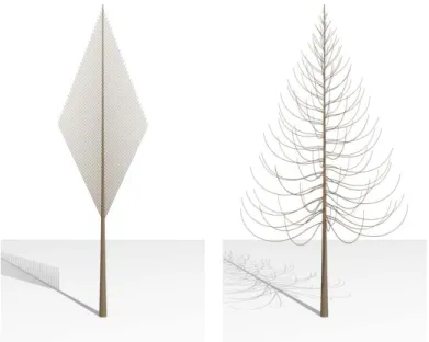 Fig. 4. Simulation result. Left is the topological structure of a  tree and right is the optimized tree shape we got