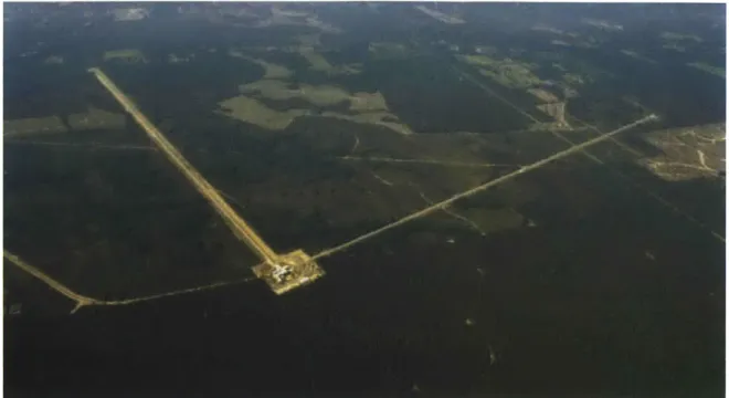 Figure  1-4:  A photograph  of the LIGO Livingston Observatory  in Louisiana.  Courtesy of  Aero  Data.