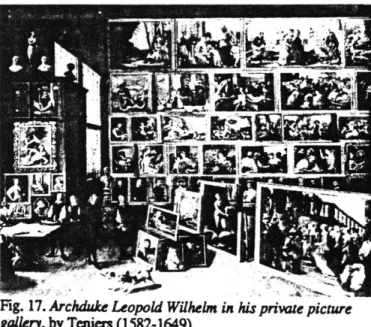 Fig.  17. Archduke Leopold Wilhelm in his private picture gallery, by Teniers (1582-1649).