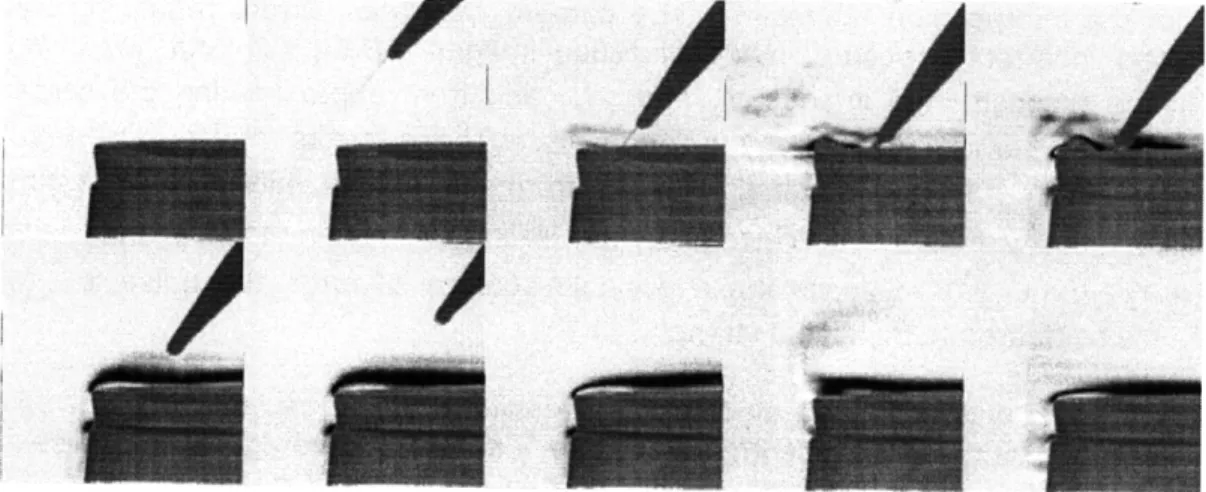 Figure  8:  A  time  series  using  synthetic  schlieren  imaging  in  the  screen  coordinate system  to  show  acetone evaporating and mixing with air