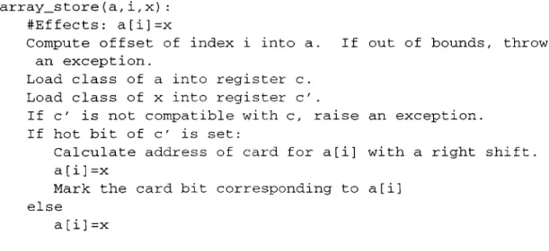 Figure  5-2:  Storing  a reference  into  an  array