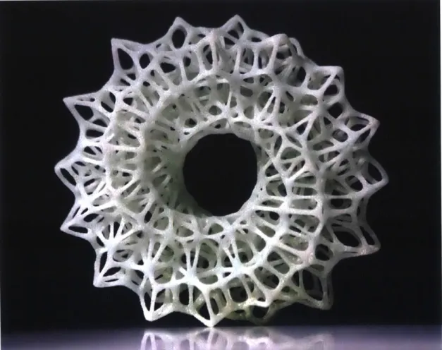 Figure 8:  ExOne/Shapeway sintered glass via binderjetting  process.  Image source: Desktop Engineering
