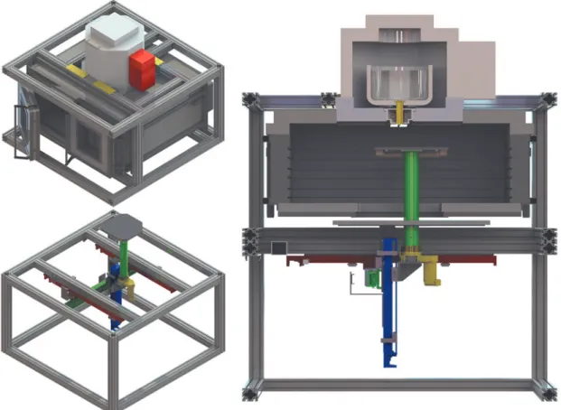 FIG. 4. Left: an exploded view of the upper thermal module and the lower motion control module