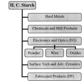 Figure 2.1.  H.  C.  Starck  business  units.