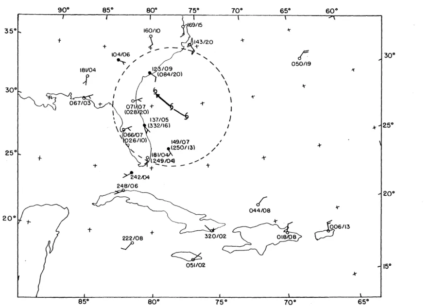 Fig.  11  --  Initial  mean  layer  winds  for  hurricane  Gracie,  September  29,  1959,  0000  GMT