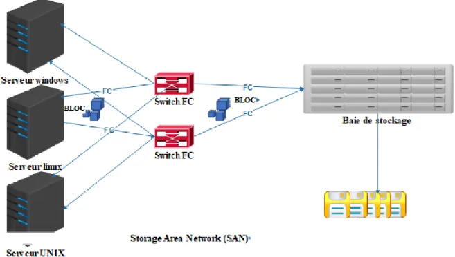 Figure II.8 -: SAN: Storage Area Network 