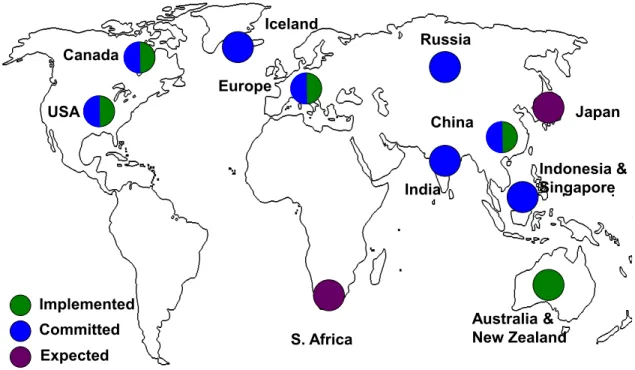 Figure   1:   Worldwide   Status   of   ADS-­‐B   Implementation   in   March   2011   (FreeFlight   Systems   2009)   USACanadaIcelandRussiaEuropeS