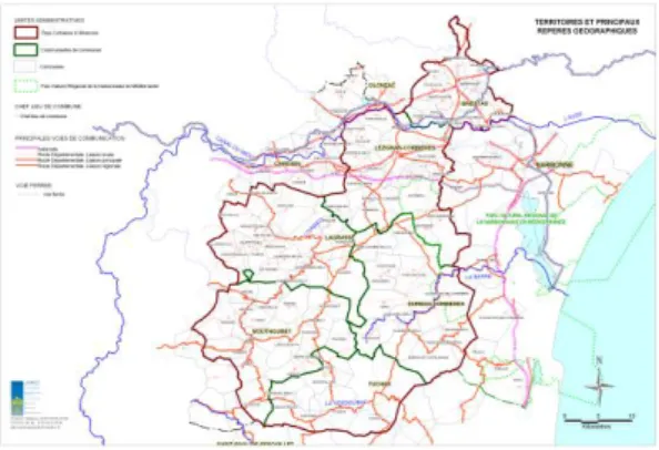 Figure 1 : Territoire du Pays Corbière-Minervois   