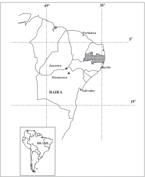 Figura  1 Brasil e localização do Nordeste