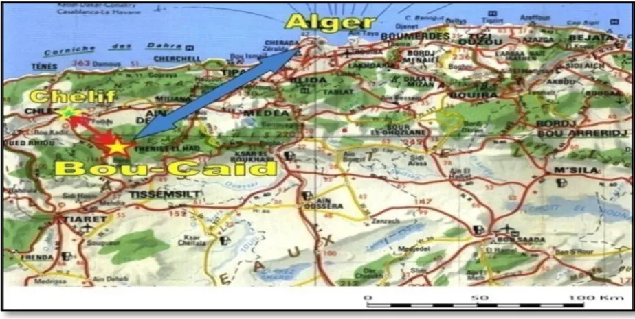 Figure I.1: Localisation Géographique de l’unité de Bou-caïd. 