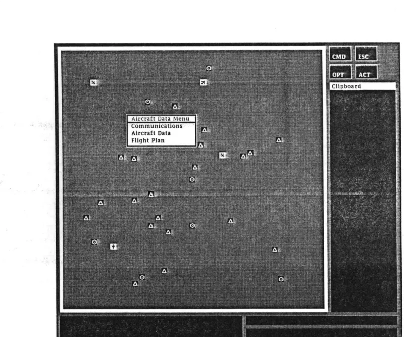 Figure  4.7:  ASCW  Screen  Showing  Aircraft  Data  Menu