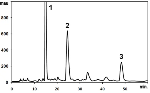 Figure 1. HPLC chromatogram of O. glandulosum extract. 