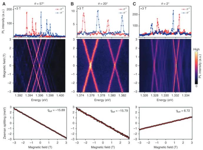 Figure 6: Zeeman effect of excitons trapped in moiré superlattice.
