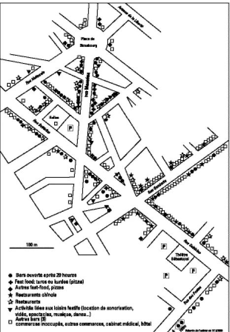 Figure 2 : La rue Masséna à Lille, Rue de la Soif Source: Crozat, 2000, actualisée