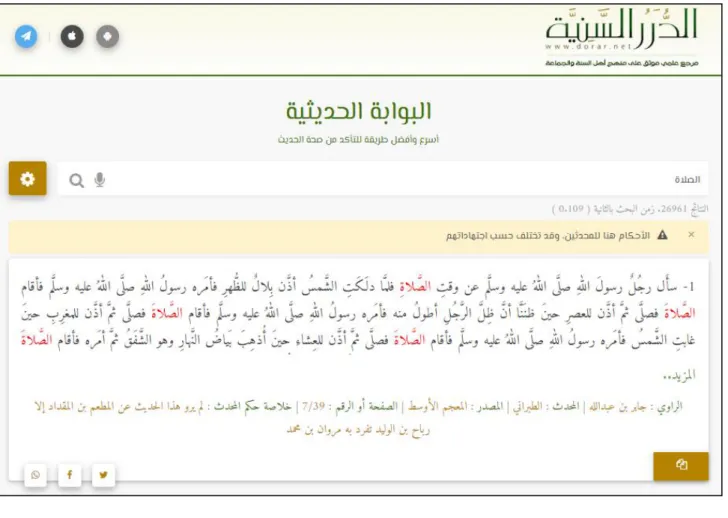 Figure 1.3 : Aperçu du site Web Al-Durar Al-Sunniya 