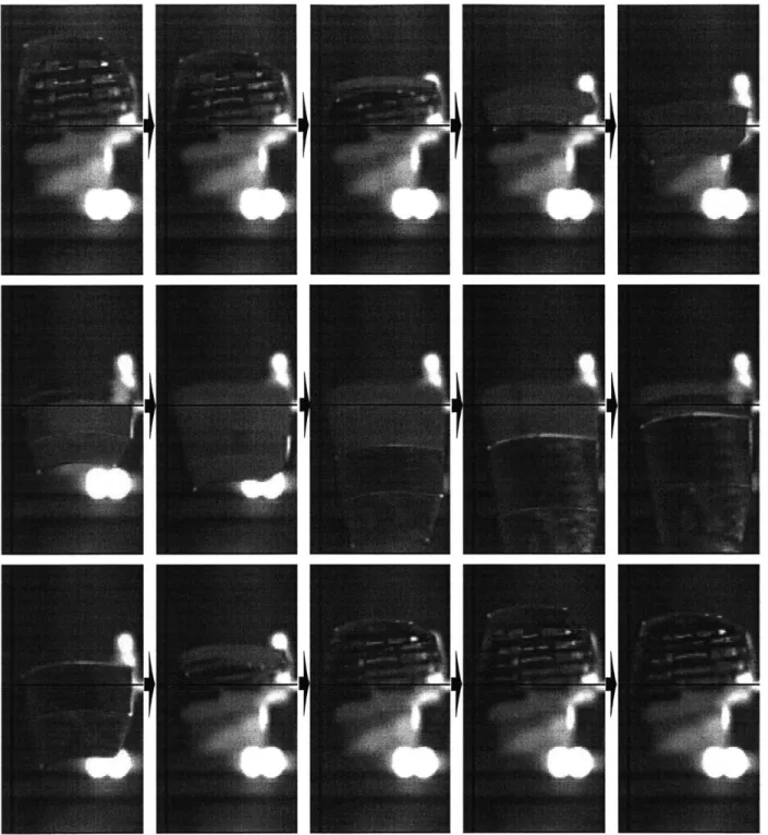Figure  2-15:  Video  sequence  of  largest  amplitude  refold  motion  captured  at  46  m/s and  -5' root  AOA  with  0.04  seconds  between  images
