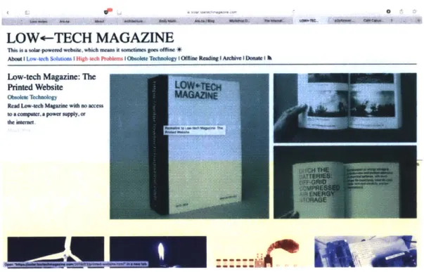 Figure 4. A  screen  grab  of the solar-powered  website  of Low-tech  Magazine.