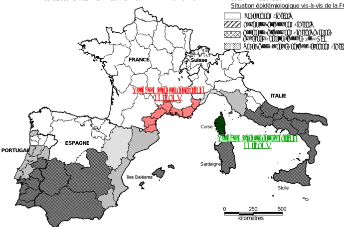 Figure 20 : Les deux types de réseaux de surveillance de la fièvre catarrhale du mouton en France  métropolitaine