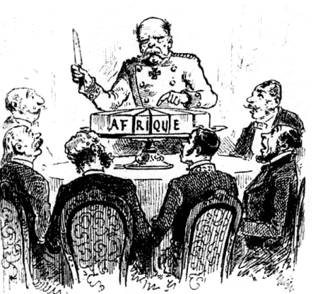 Figure  1-1:  Political  cartoon  showing  the  European  powers  carving  up  Africa  at  the Berlin  conference  in  1885