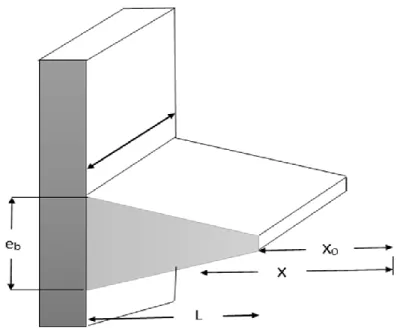 Figure 5 :   modèle géométrique de l’ailette trapézoïdale 