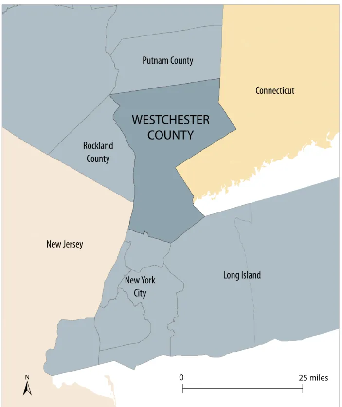 Figure 2.1: Map of Westchester County within the Tri-State Region 