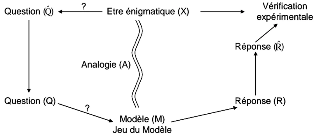 Figure 2-7 : Les relations entre un modèle et un système réel énigmatique, d'après [Thom, 1978]