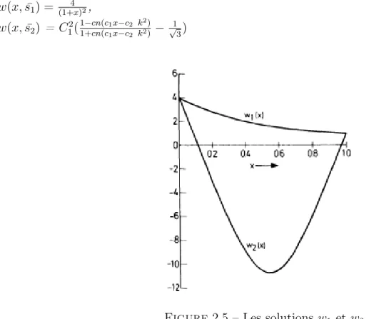 Figure 2.5 – Les solutions w 1 et w 2