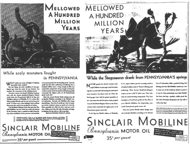 Figure 10.Sinclair Mobiline Advertisements in the New  York Times,  October 9,1930,  and the Chicago  Daily Tribune, November 30,  1930