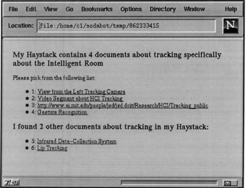 Figure  4-3:  List  of  Documents  About  the  Tracking  System.