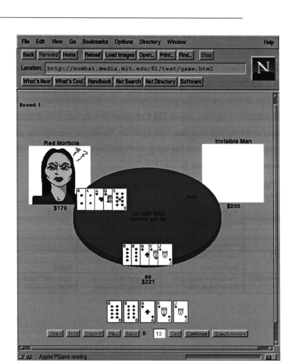 FIGURE  13.  The poker game  environment for the FACE experiment.