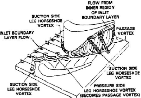 Figure I.8 : Modèle des écoulements secondaires par Sharma &amp; Butler, (1987). 