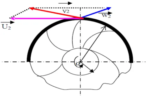 Figure I.   20 Diagramme des vitesses pour une roue d’une pompe centrifuge. [4] 