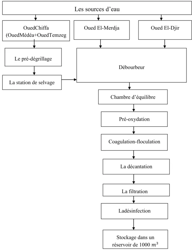 Figure 05 : Les différentes étapes de traitement de station de Chiffa 