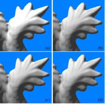 Figure 11. Even if continuous fragments are not rendered by the same geometry texture (a), the final image has no seams (b)