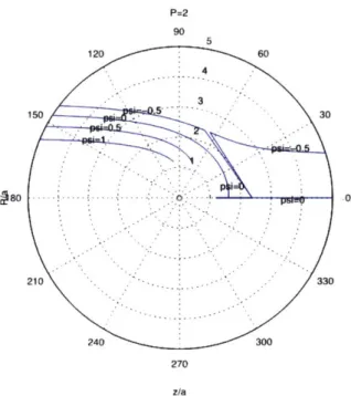 Figure  3.3:  Ion  streamlines  and  separatrix  for  P  =  2