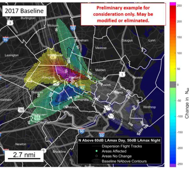 Figure 49. BOS 33L Departures Altitude-Based Dispersion at 4000ft Change in N 60