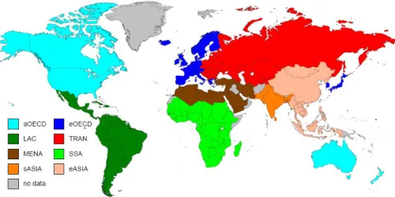 Figure 6. Map of countries and regions 