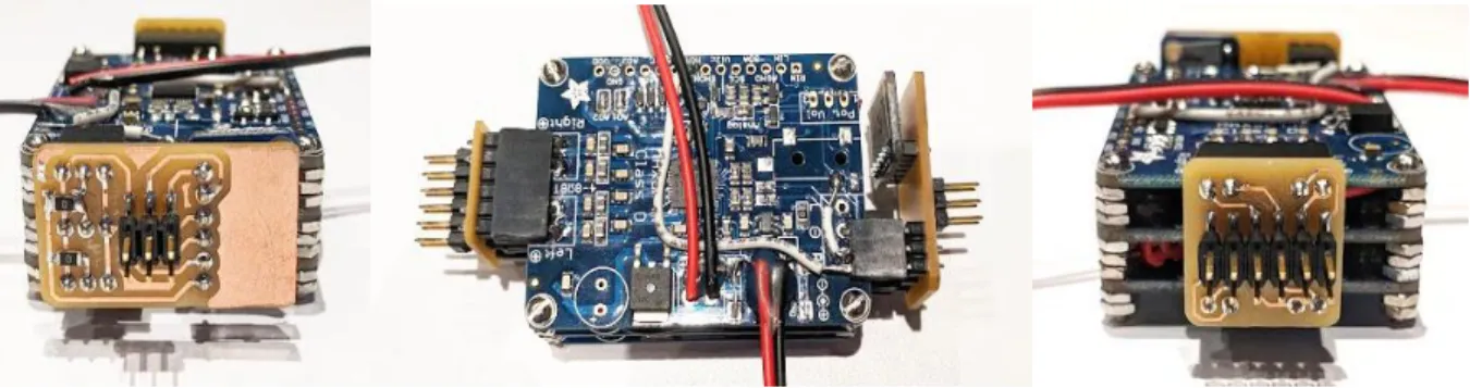 Figure 6-7: View of the TriAmp with the input-side and output-side vertically-mounted boards attached