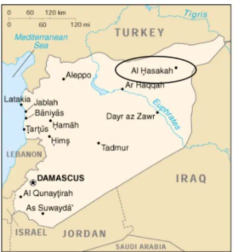 Figure 1. Map of Syria and project area  
