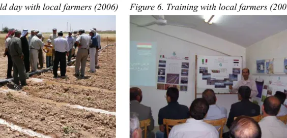 Figure 5. Field day with local farmers (2006)     Figure 6. Training with local farmers (2007)  
